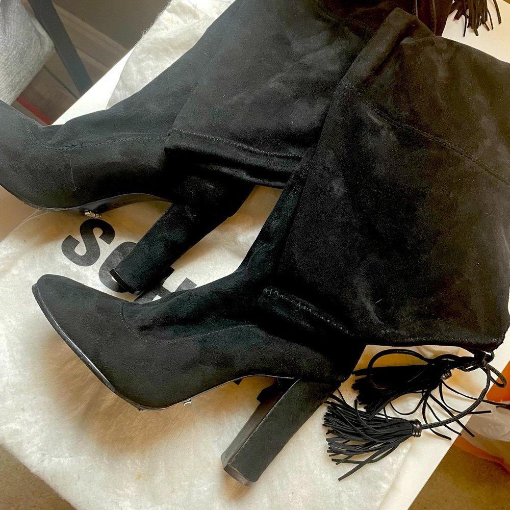 SCHUTZ black suede boots